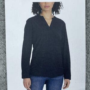 REV Women's M Blouse Black Polyester Spandex e0044